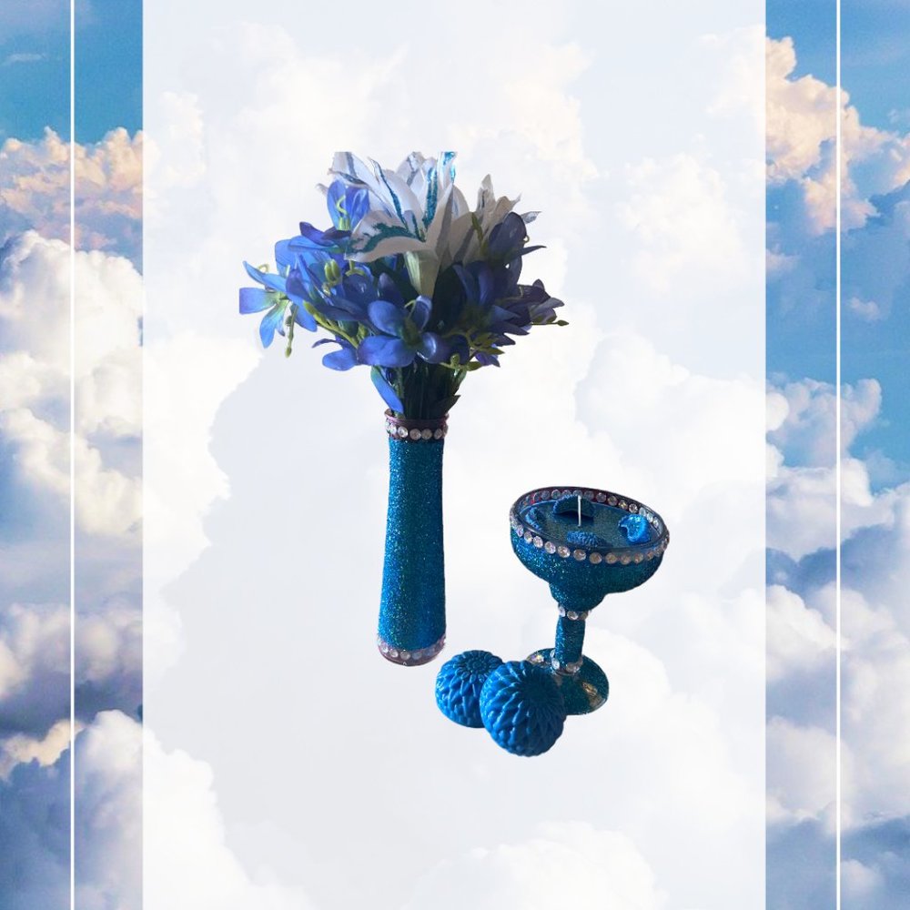 Heavenlee-Scent, heavenly blue candle set